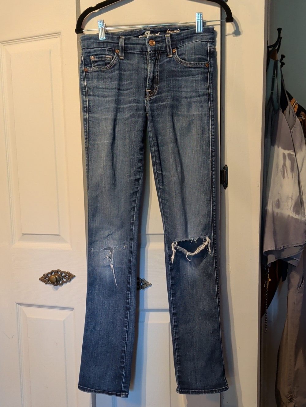 7 For All Mankind Women's Medium Blue Straight Leg Jeans